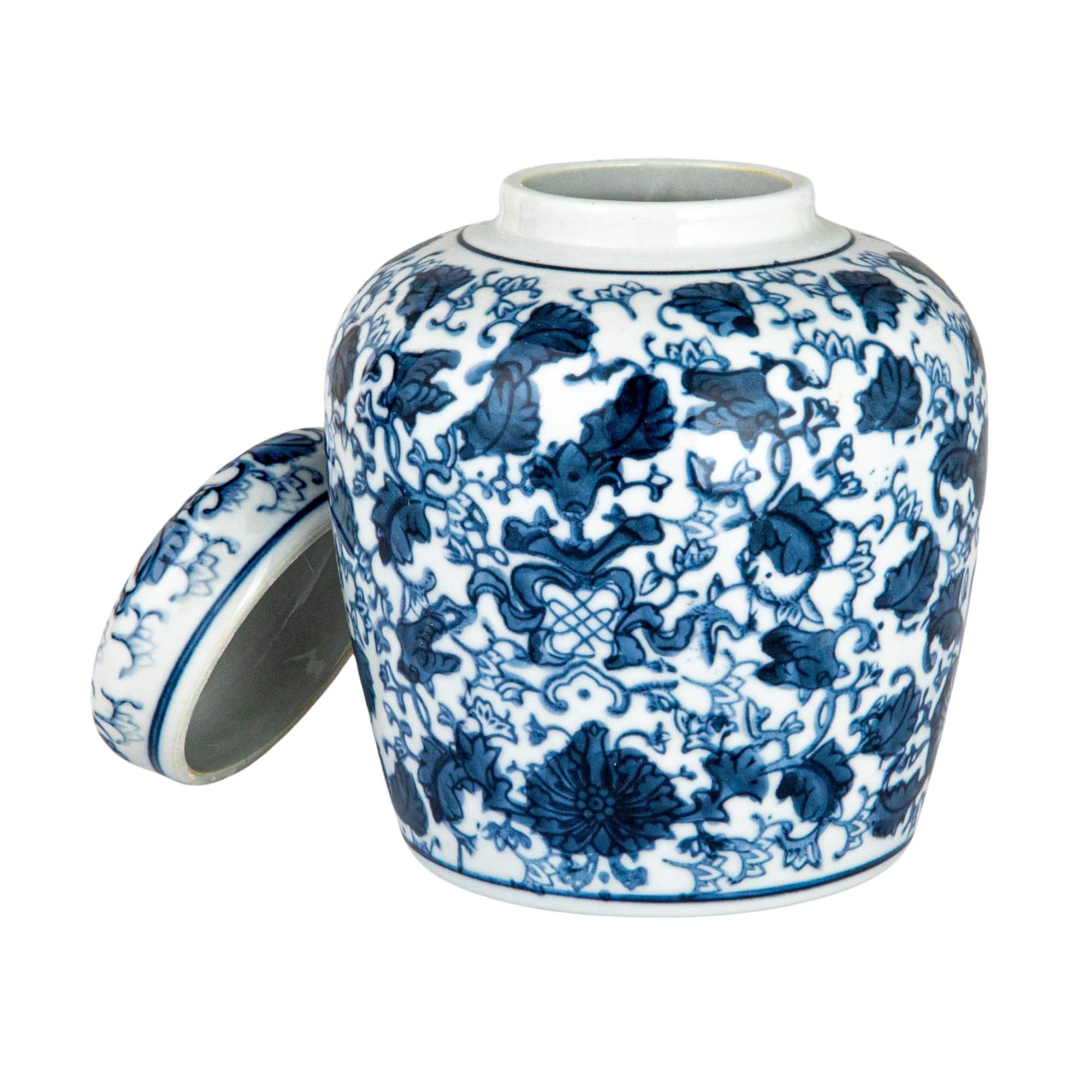 Hello Honey® 6.5'' Blue & White Ceramic Ginger Jar with Lid